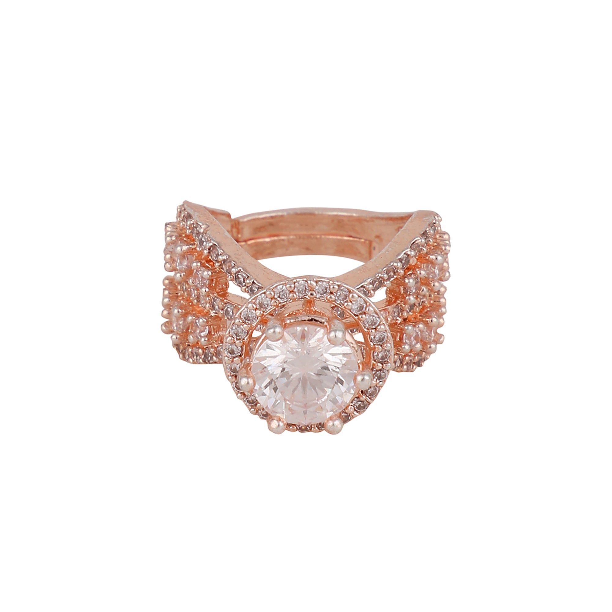 Marquise Cluster Ring-White / Rose Gold