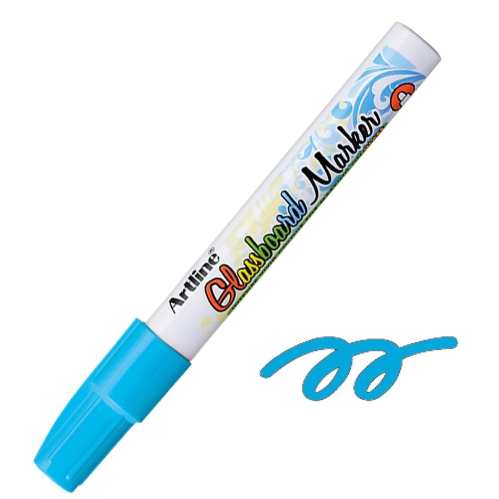 Artline Glassboard marker Pack of 12 (Light Blue Colour) | For Writing On Glassboards In Offices, Schools, And Other Settings