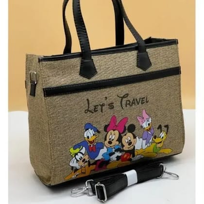 Women's Standard Quality Canvas shoulder x Tote bag Size : 10.5/12/04  ( Colour : Barley Corn )