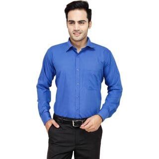 Baleshwar Men Blue Solid Formal Shirt (Pack of 2)