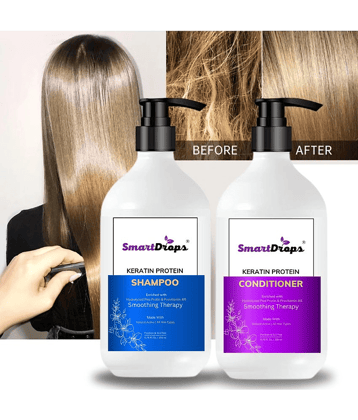 Keratin Smooth Conditioner And Shampoo For Soft & Silky Hair, Instant Anti Frizz Damage Repair
