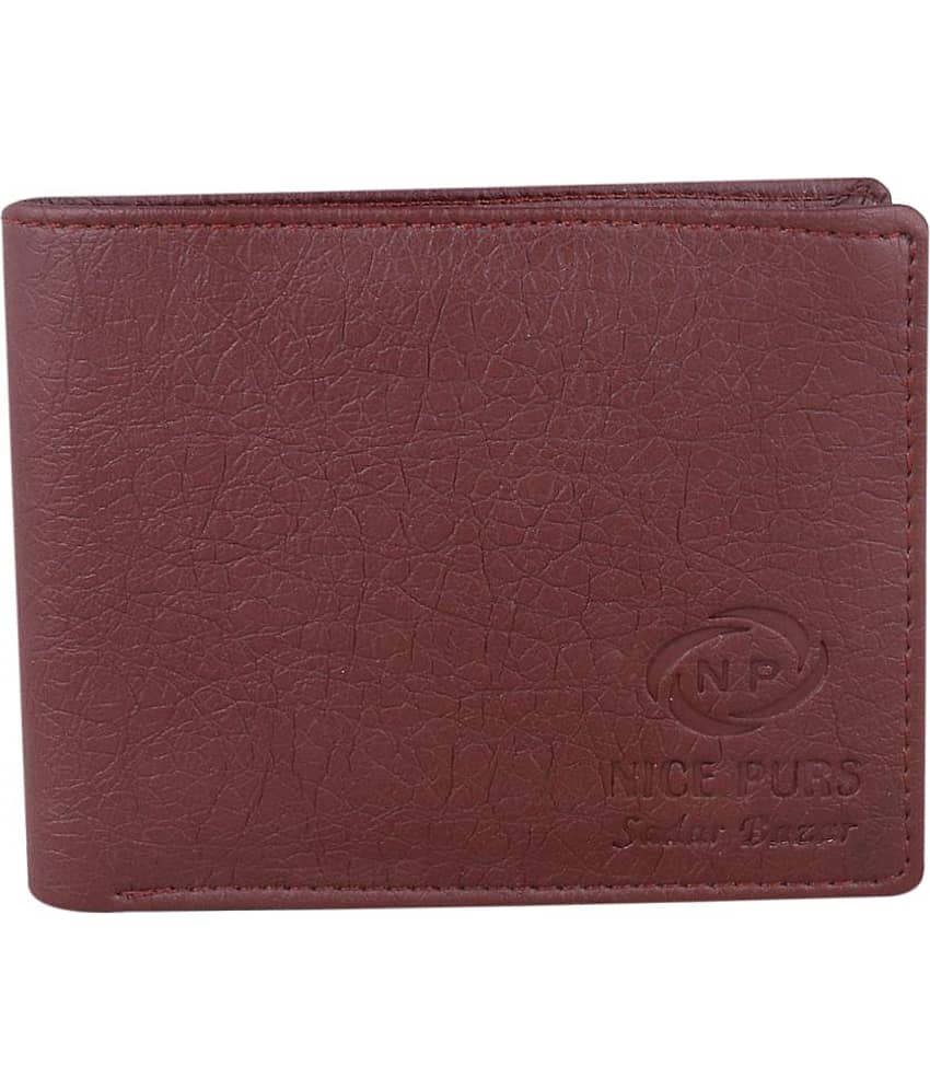 Nice Purse Brown PU Men's Two Fold Wallet,Regular Wallet,Travel Wallet ( Pack of 1 )
