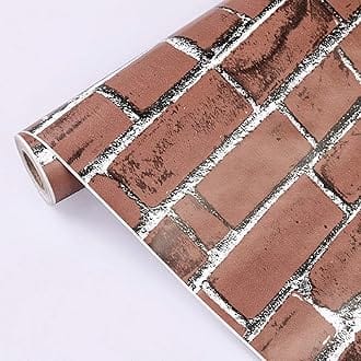 Eurotex Peel and Stick self Adhesive Wall Paper for Wall Decor Stickers DIY for Living Room, Bedroom, Office Easy to Stick PVC, 45 cm x 300 cm, Brick