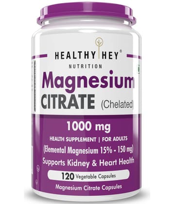 HEALTHYHEY NUTRITION Magnesium Citrate 120 Vegetable Capsules 1000 mg