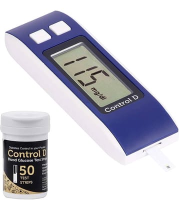 Control D Blood Glucose Monitor(Pack of 50 Strips, Black)