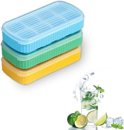 Ice Cube Tray with Lids 2-Inch Large Size Silicone Flexible 8 Cavity Ice Maker for Whiskey and Cocktails, Keep Drinks Chilled