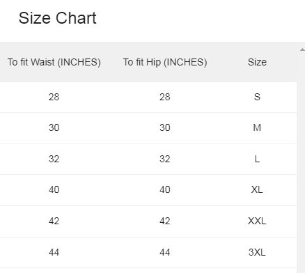 Size Guide Size Guide