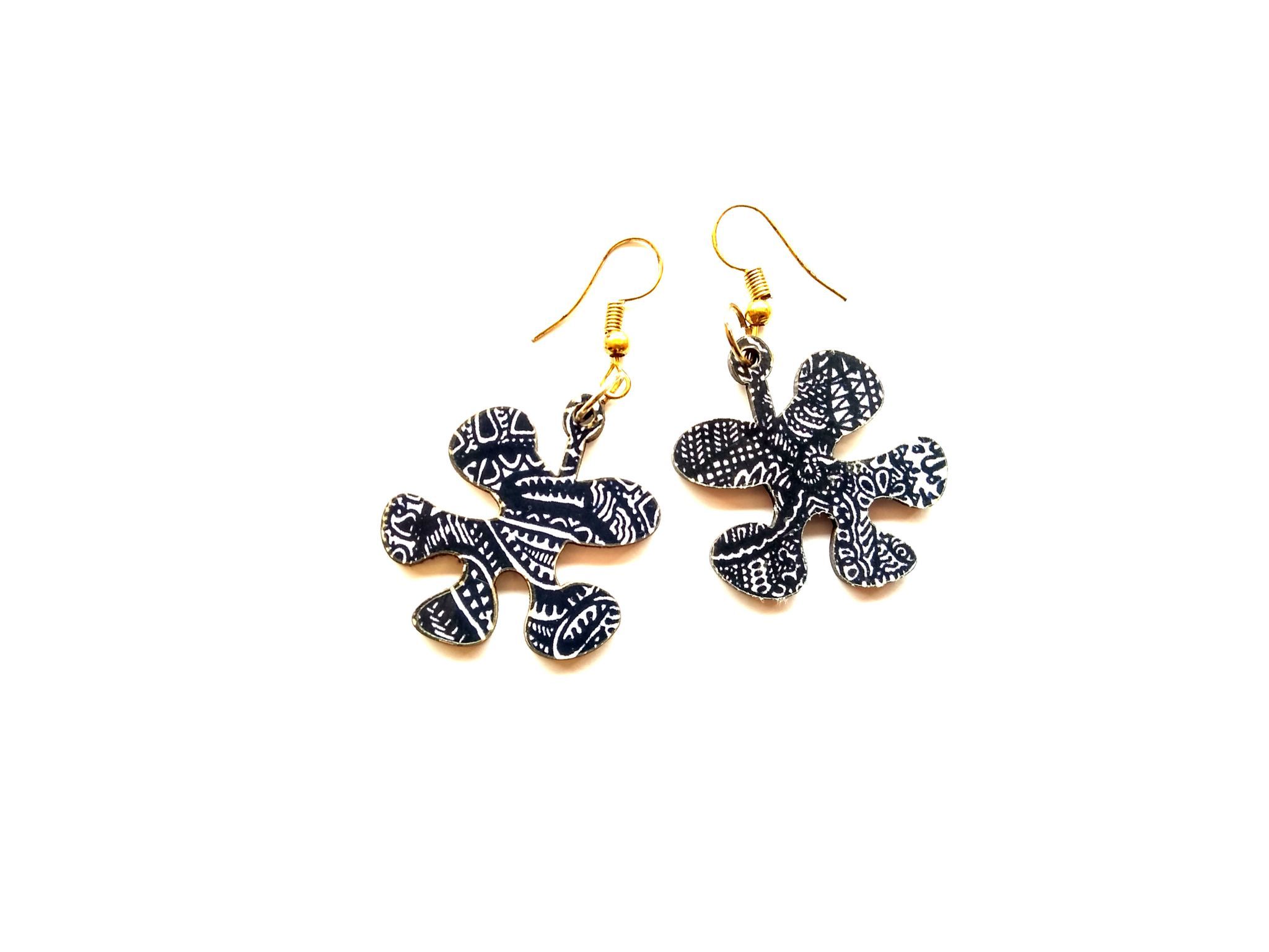 Artwork Wooden Earrings - Wildflower in assorted Artworks