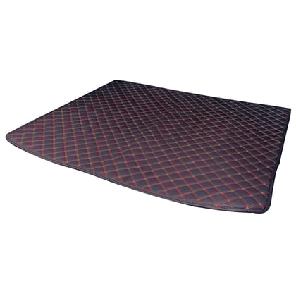 7D ESSENTIALS Car Trunk Base Mat For BMW X1 xDrive 2019 - Custom Designed PU Leather with 7-Layer Depth-Black Red