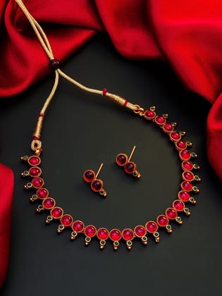Morison Gold-Plated Necklace and Earrings Set  A Sparkle of Elegance