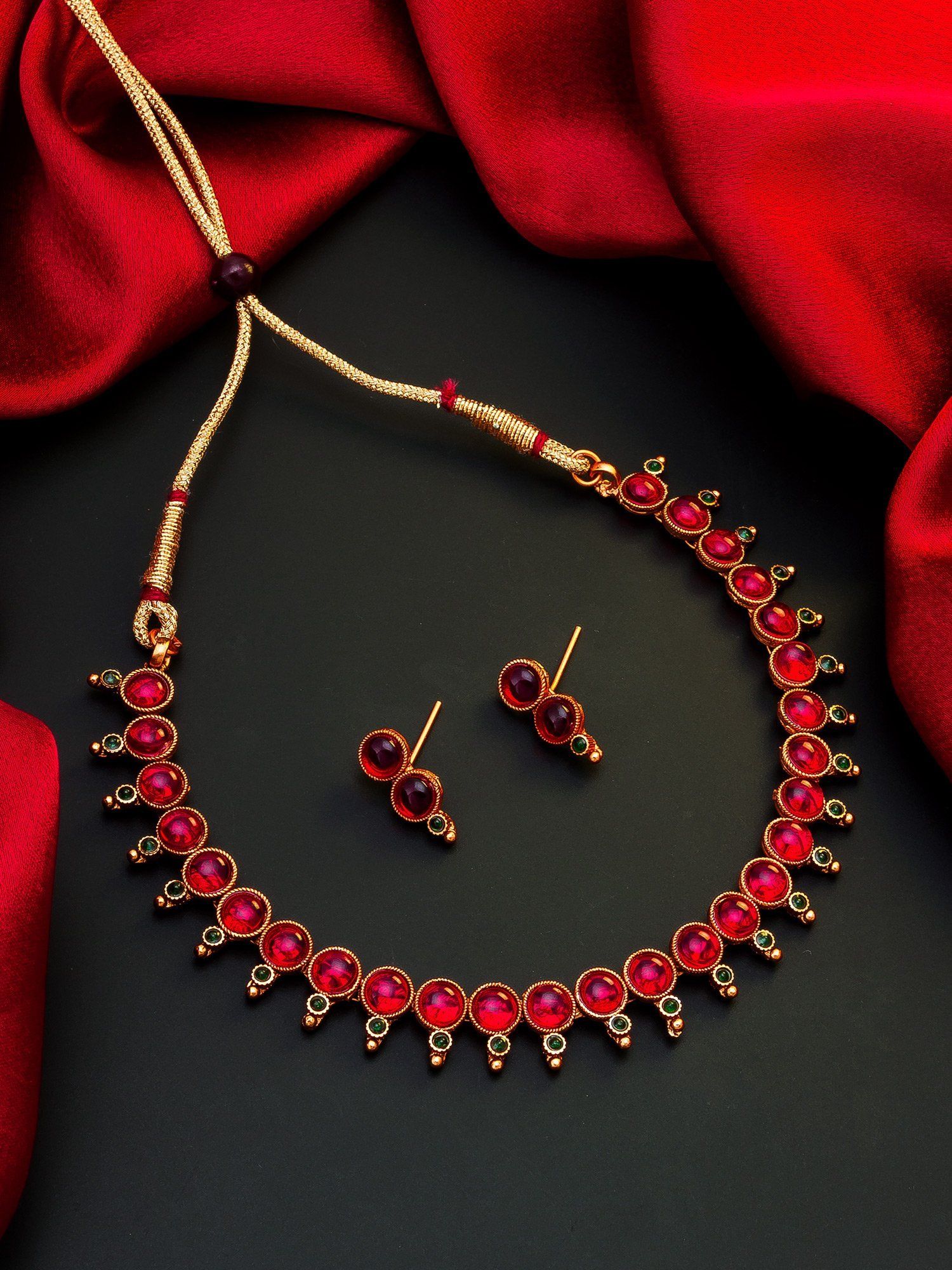 Morison Gold-Plated Necklace and Earrings Set  A Sparkle of Elegance