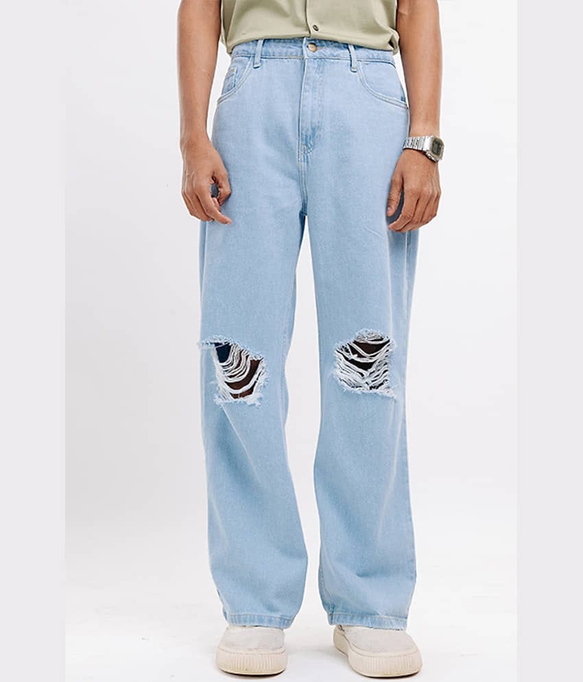 Star4well Straight Clean Look Men's Jeans - Light Blue ( Pack of 1 )