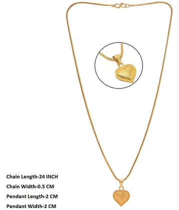 Jewar Mandi Pendant with Chain Love Pan Heart Jaali Net Design Gold Plated Jewelry for Women & Girls 8528