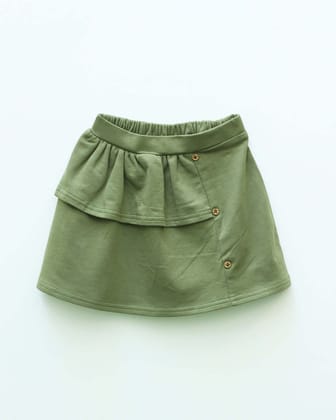 Basil Green Mini Skirt-1-2 years