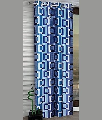 N2C Home Floral Semi-Transparent Eyelet Curtain 5 ft ( Pack of 1 ) - Blue