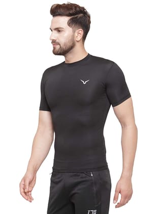 Invincible Men’s Compress Base Layer Short Sleeve T-Shirt-Black / S