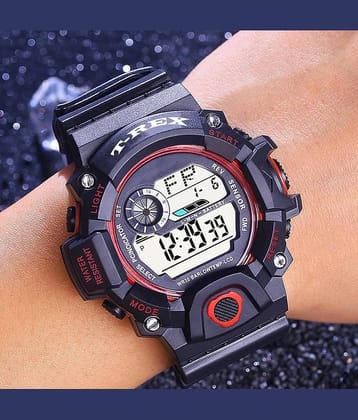 Trex Black Silicon Digital Mens Watch