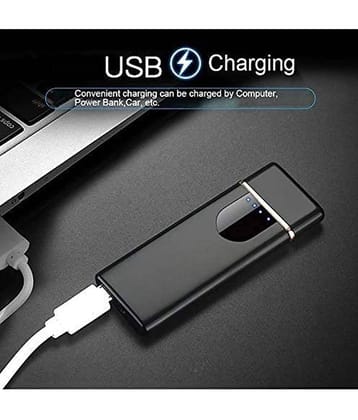 Pulsebit Black USB Lighter ( Pack of 1 )