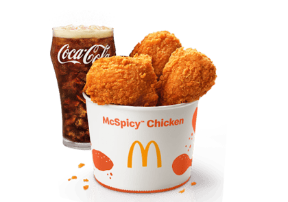 3 Pc McSpicy Fried Chicken Bucket + 1 Coke