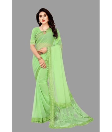 Aika Georgette Self Design Saree With Unstitched Blouse Piece ( Grey )