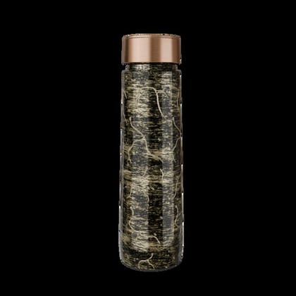 Pure Copper Elegant 1000 Ml Premium Coated Water Bottles (Gold Black Abstract, 1000 Ml)