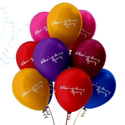 The Magic Balloons- Celebrate with Guruji's Always Blessing Balloons 12 Pcs Pack Multicolor Balloons Ideal for Satsang.