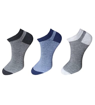 3_Pair Set Unisex Casual Cotton Striped Ankle Length Socks (Multicolor)-PID54095 3_Pair Set Unisex Casual Cotton Striped Ankle Length Socks (Multicolor)-PID54095