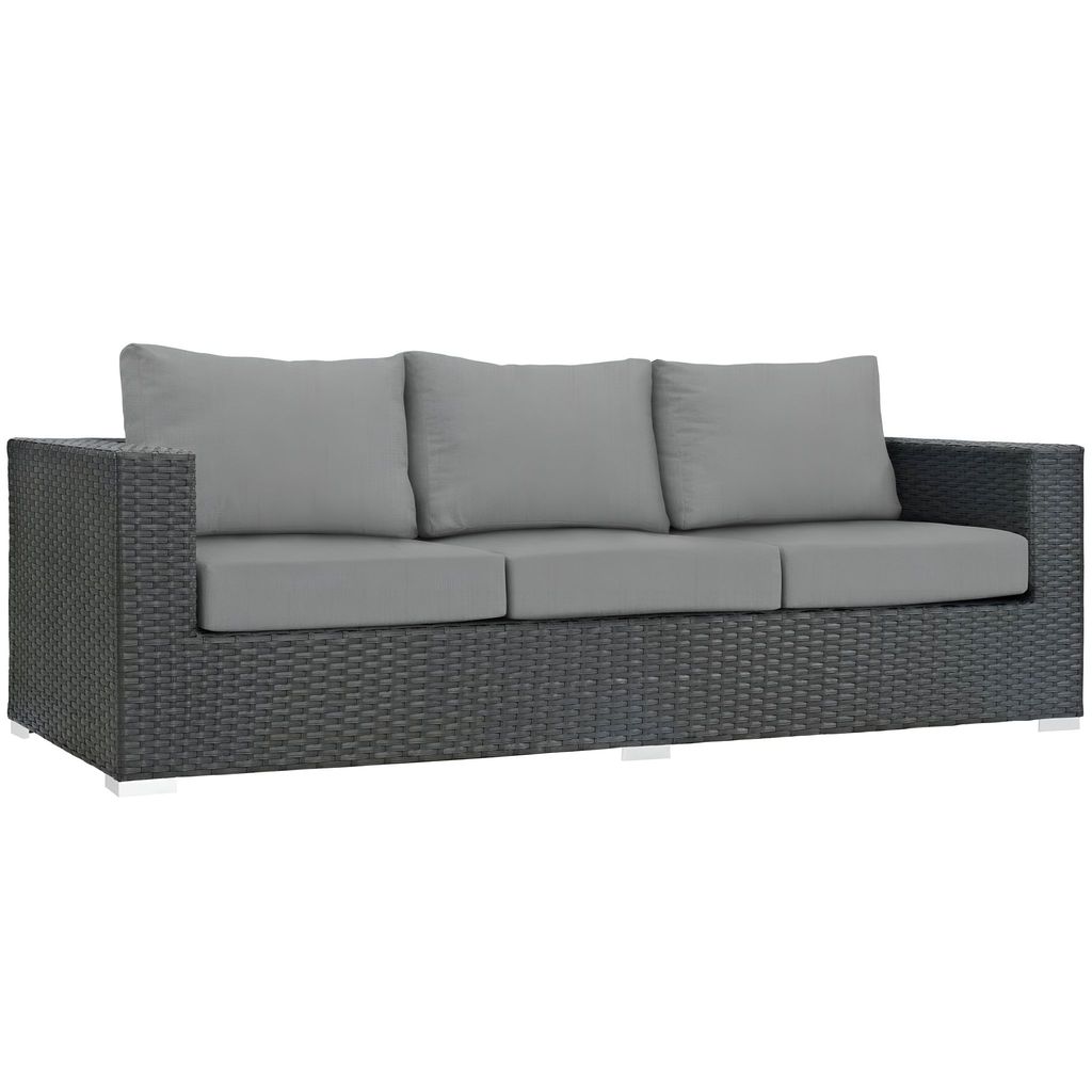 MJA FURNITURE Patio Outdoor Sofa 3 Seater for Garden, Terrace | Rattan & Wicker Waterproof Sofa Set | Single Outdoor Sofa 3 Seater