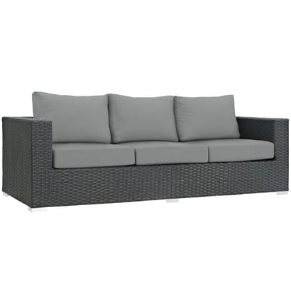 MJA FURNITURE Patio Outdoor Sofa 3 Seater for Garden, Terrace | Rattan & Wicker Waterproof Sofa Set | Single Outdoor Sofa 3 Seater