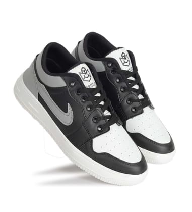 Mens Solid Synthetic Casual Shoes Size 8 (Black)