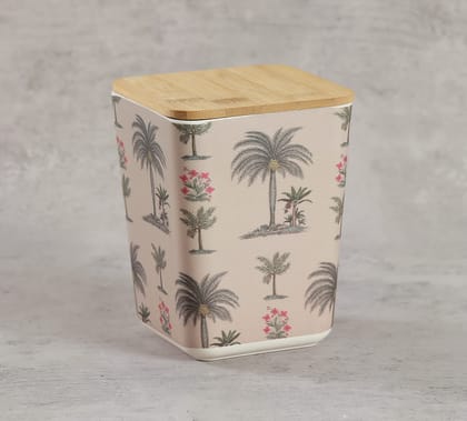 India Circus Chevron Palms Small Bamboo Jar