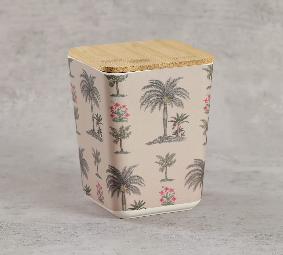 India Circus Chevron Palms Small Bamboo Jar