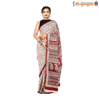 HANDLOOM MULBERY SILK SAREE WITH BLOUSE (SKU - 3I0103080522, SAREE-1160)