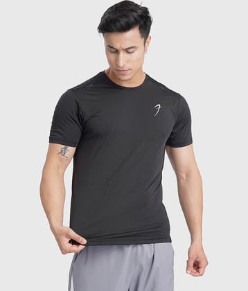 Fuaark Black Polyester Regular Fit Men's Sports T-Shirt ( Pack of 1 )