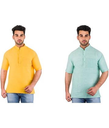 DESHBANDHU DBK Multi 100 Percent Cotton Kurta Pack of 2