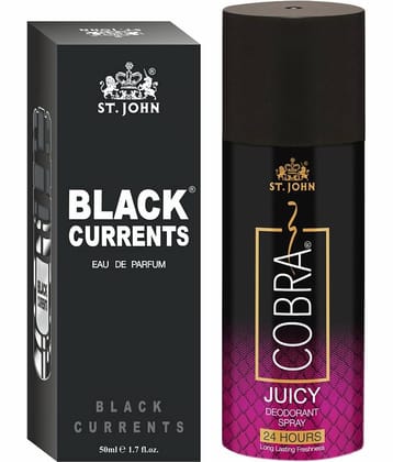 St. John - Cobra Juicy 150ml & Black Current 50ml Deodorant Spray & Perfume for Women,Men 150 ml ( Pack of 2 )