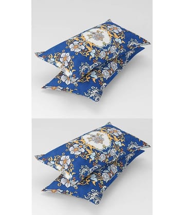 Homefab India - Pack of 4 Microfiber Abstract Printed Standard Size Pillow Cover ( 66.04 cm(26) x 43.18 cm(17) ) - Blue