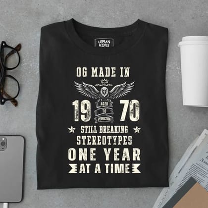 OG Made in 1970 – Still Breaking Stereotypes Premium Birthday T-Shirt-Black / S