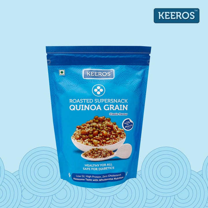 Keeros Lightly Spiced & Crunchy Quinoa Grain Roasted Super Snack, 250 gm