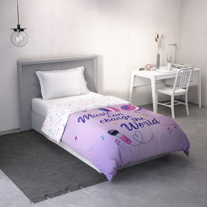 DDECOR - Little Brats Collection 100% Cotton Conversational Pattern 136TC Single Quilt|152 CM X 229 CM| - Purple