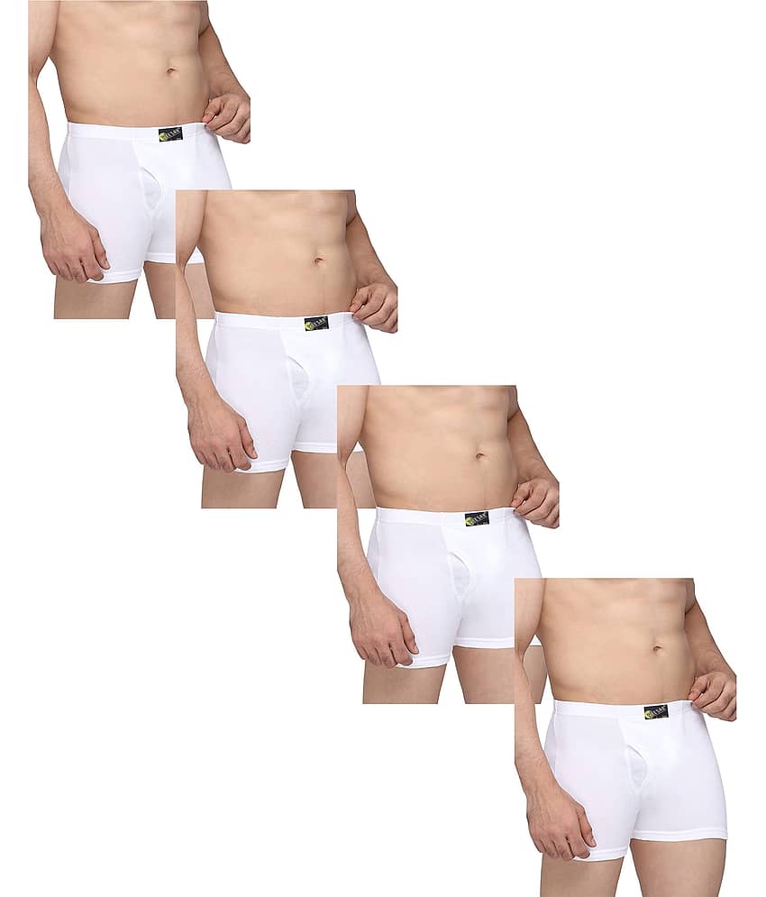 VEE SAA Pack of 4 Cotton Trunks For Men's ( White )