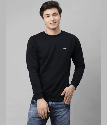 Reya Cotton Blend Round Neck Men's Sweatshirt - Black ( Pack of 1 )