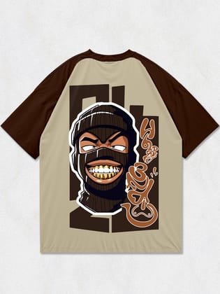 Happy Ending Multicolor Oversized T-Shirt-Beige / XL