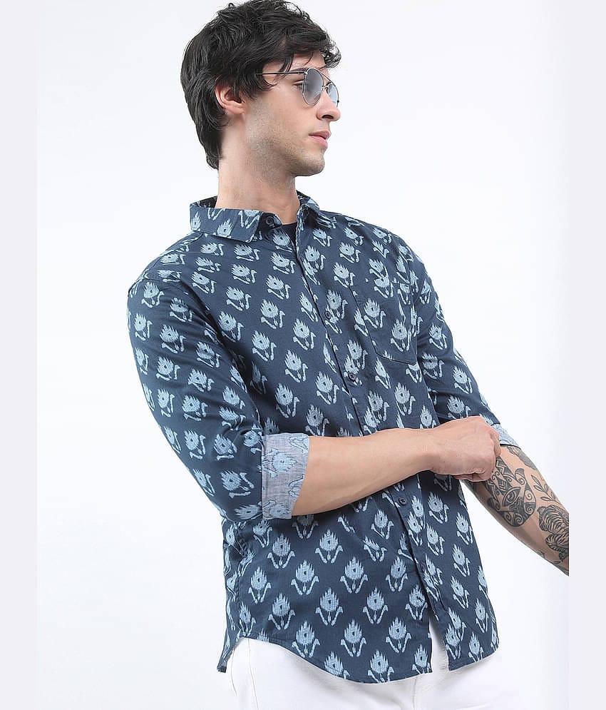 Ketch 100% Cotton Regular Fit Printed Full Sleeves Men's Casual Shirt - Teal ( Pack of 1 )
