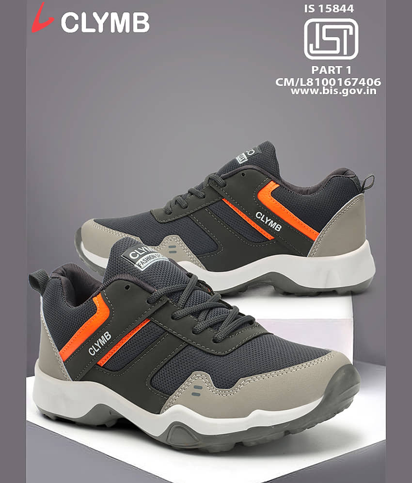 Clymb ES-21 Light Grey Men's Sports Running Shoes