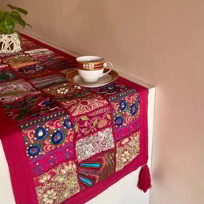 Pink Patchwork Runner-16x72 inch