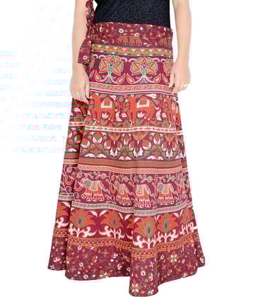Sttoffa Cotton Wrap Skirt - Maroon