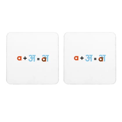 Multicolor A Plus Aaa Set Of 2 Square Wooden Coaster