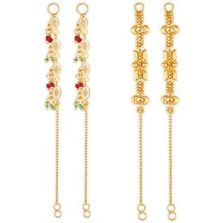 1gram gold Plated Kanchain Ear chain earcuff Ear to Ear Combo for Women & Girls