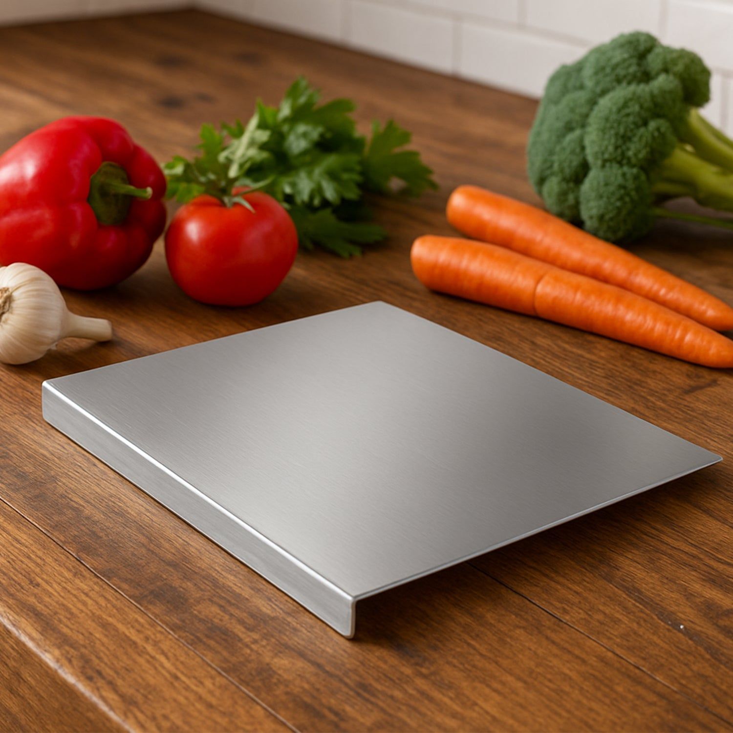 Premium Stainless Steel Anti-Bacterial Chopping Board for Kitchen (1 Pc)